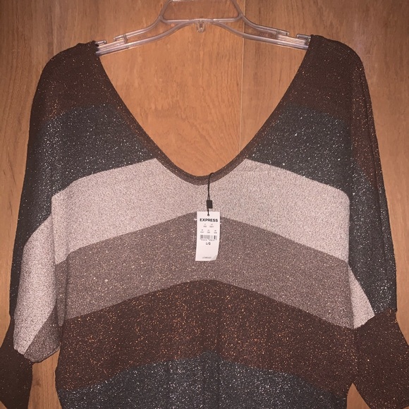 Brand New Express Metallic Lightweight Sweater - Picture 2 of 2